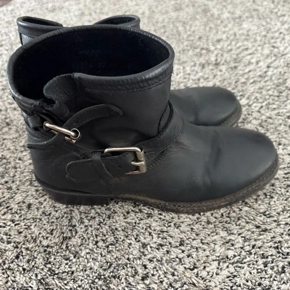 Black leather booties size 38 - Picture 2 of 5
